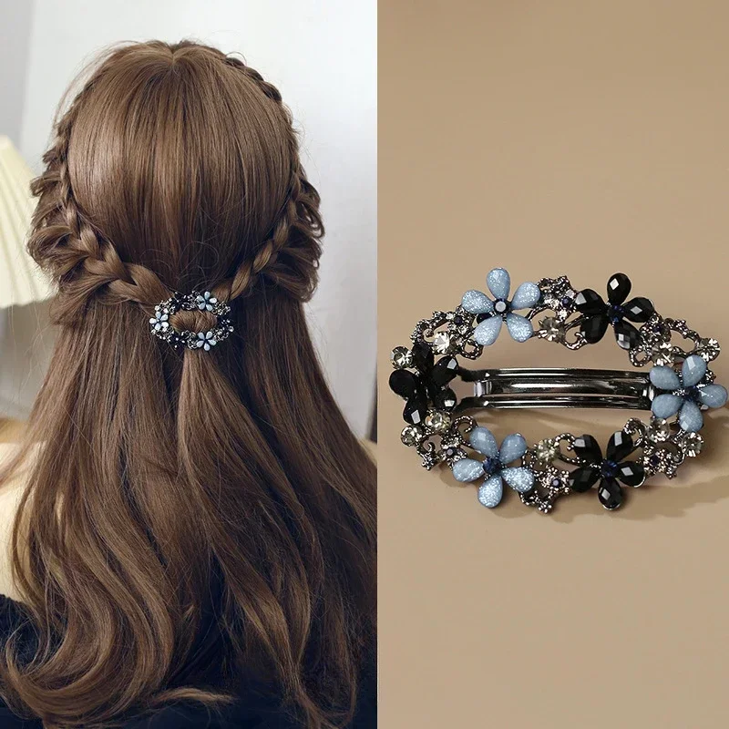 Hair Care Korean Products - Korean Style Crystal Flower Spring Hairpin