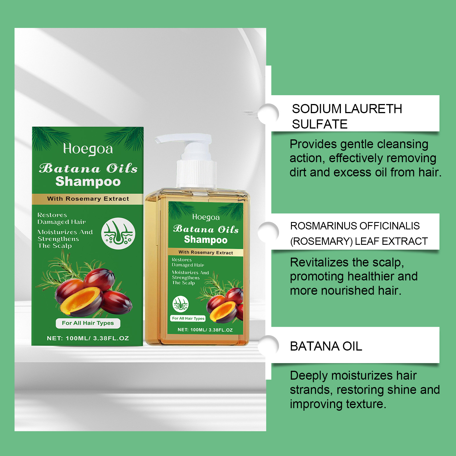 100/300ml Batana Oil & Rosemar - Hair Care Dandruff review and price